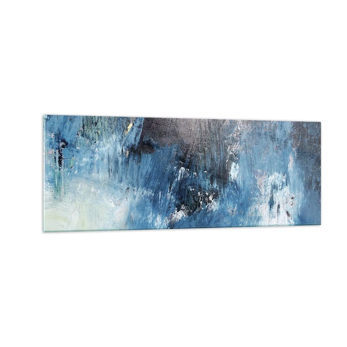 Schilderen op glas - Rhapsody in Blauw - 140x50 cm