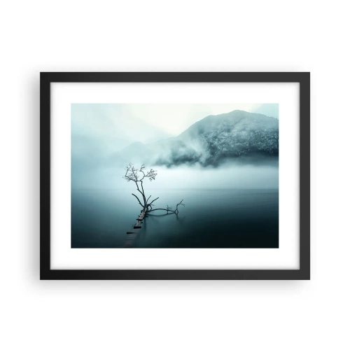 Poster in een zwarte lijst - Van water en mist - 40x30 cm