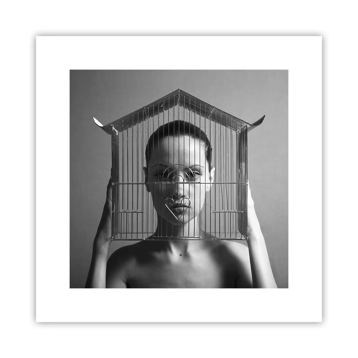 Poster - Een ietwat surrealistisch portret - 30x30 cm