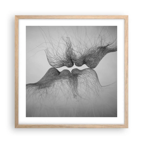 Een poster in een licht eiken lijst - Kus van de wind - 50x50 cm