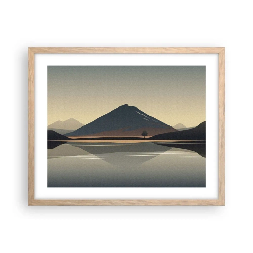 Een poster in een licht eiken lijst - Spiegelreflectie - 50x40 cm