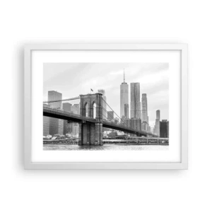 Poster in een witte lijst - New Yorkse sfeer - 40x30 cm