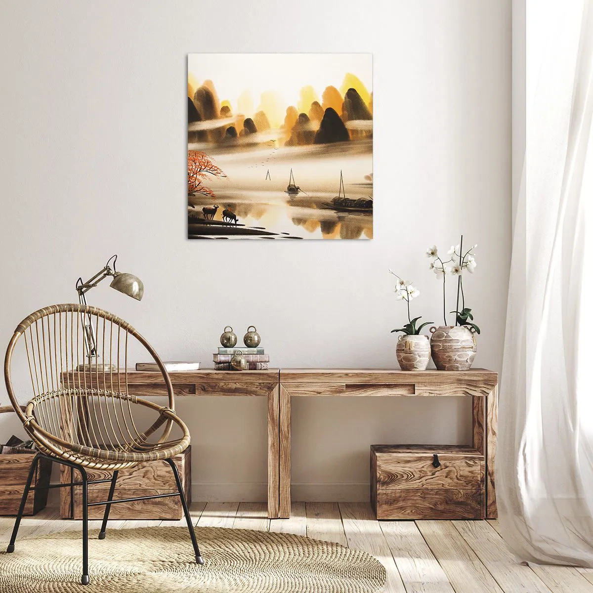 Schilderen op canvas - Verder dan het Verre Oosten - 70x70 cm