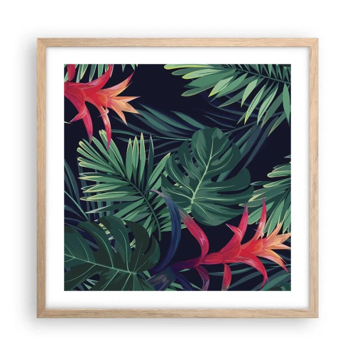 Een poster in een licht eiken lijst - Ontsteken in het groen - 50x50 cm