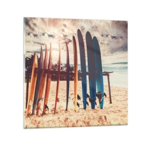 Schilderen op glas - Weltrusten, zie je morgen - 70x70 cm