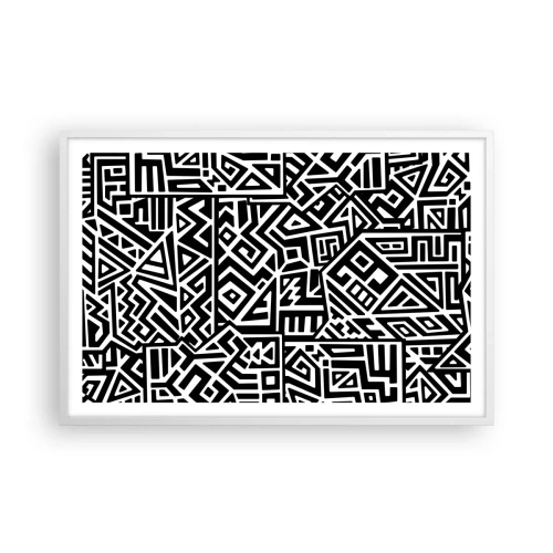 Poster in een witte lijst - Pre-Columbiaanse compositie - 91x61 cm