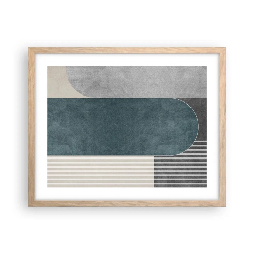 Een poster in een licht eiken lijst - Compositie op niveau - 50x40 cm