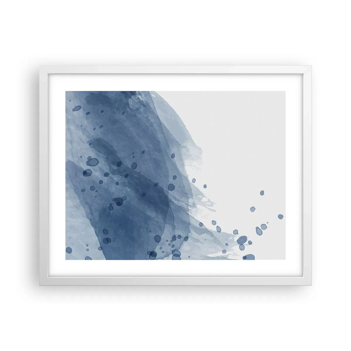Poster in een witte lijst - Blauwe tule - 50x40 cm