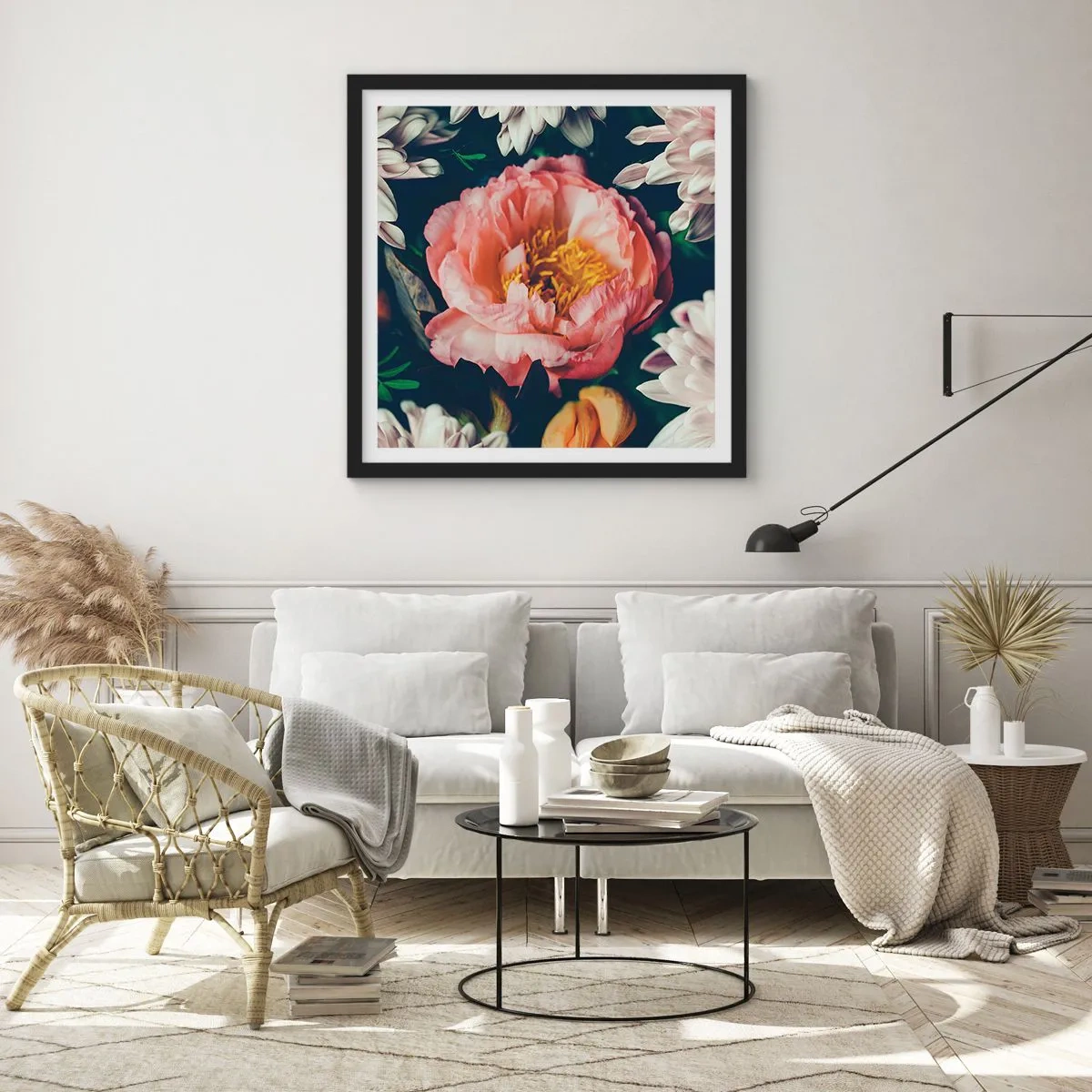 Poster in een zwarte lijst - Met barokke pracht - 50x50 cm