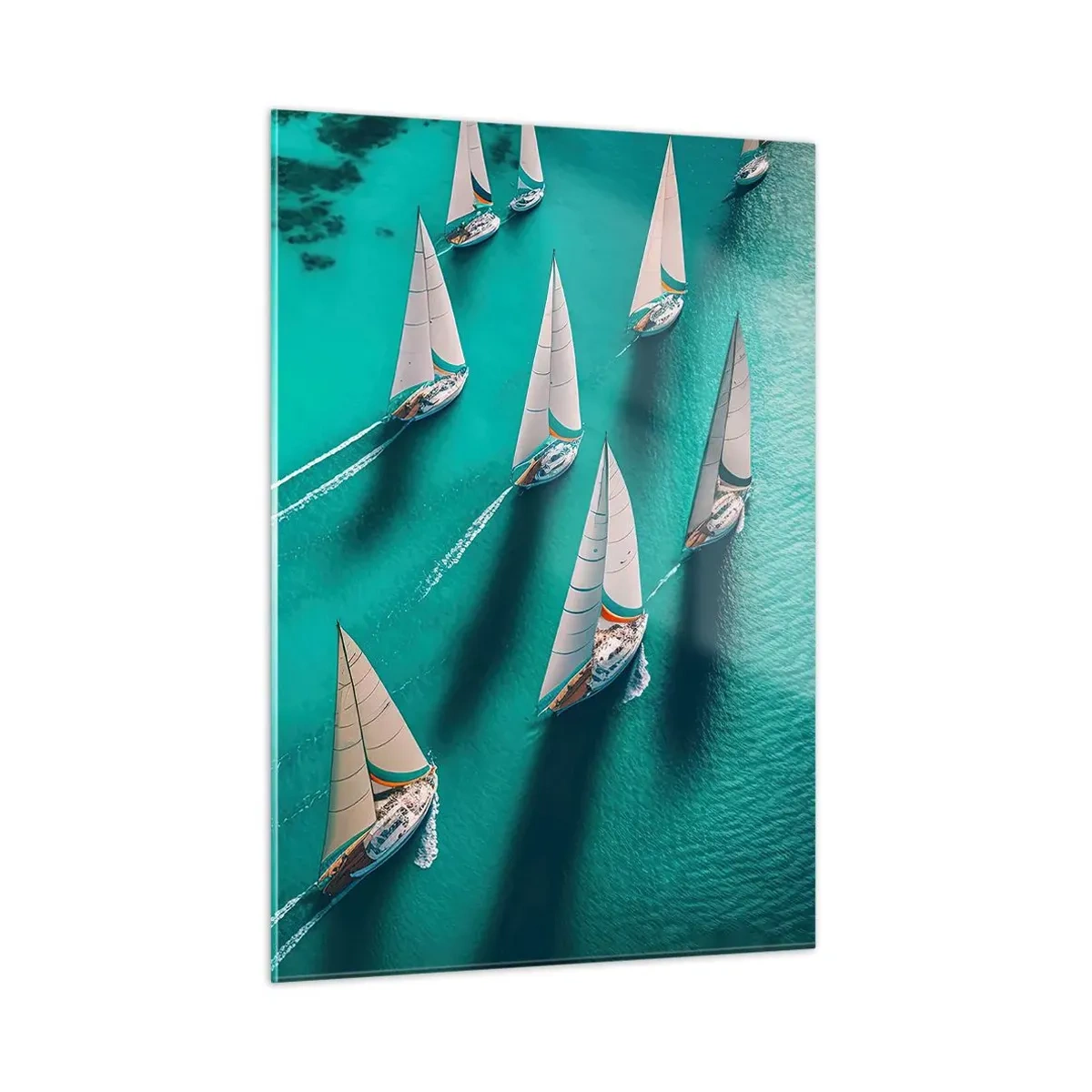 Schilderen op glas - In een wedstrijd met de wind - 50x70 cm