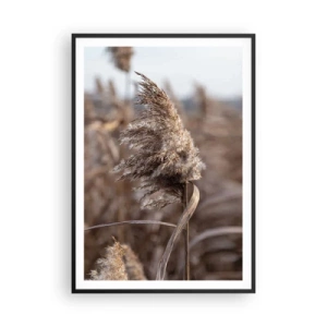 Poster in een zwarte lijst - Tijd om met de wind mee te gaan - 70x100 cm
