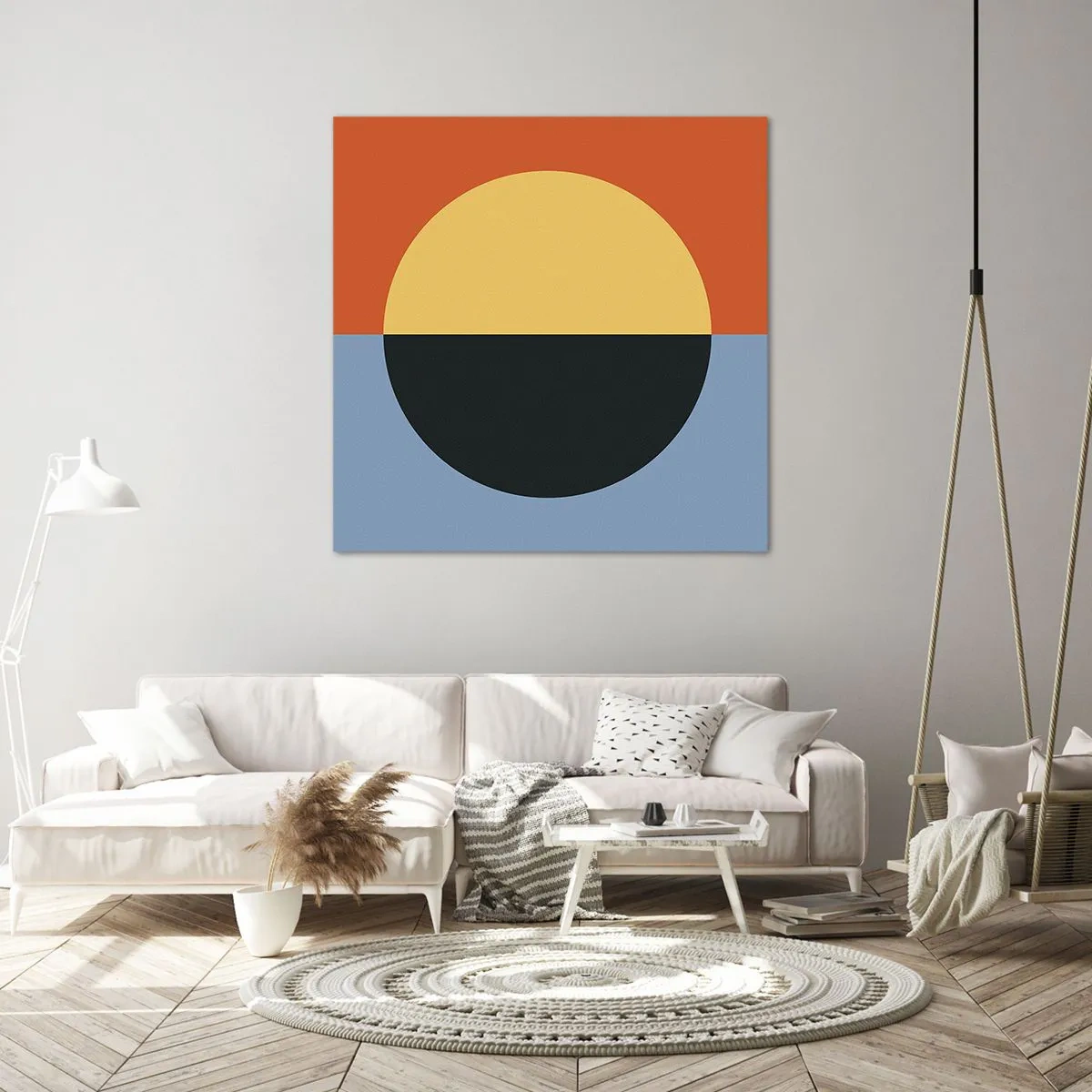 Schilderen op canvas - Een compositie van warmte en koelte - 70x70 cm