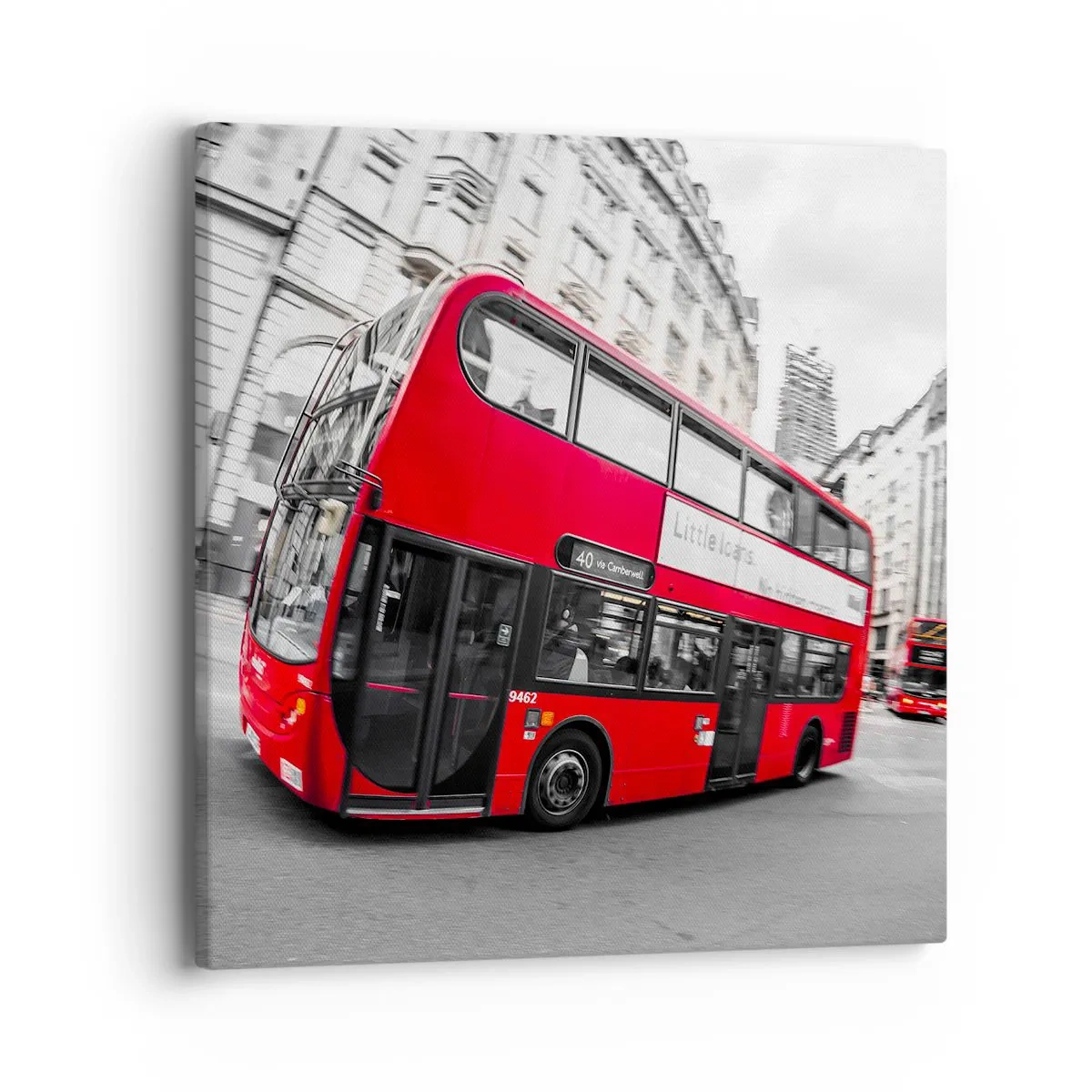Schilderen op canvas - Londen traditioneel - by bus - 40x40 cm