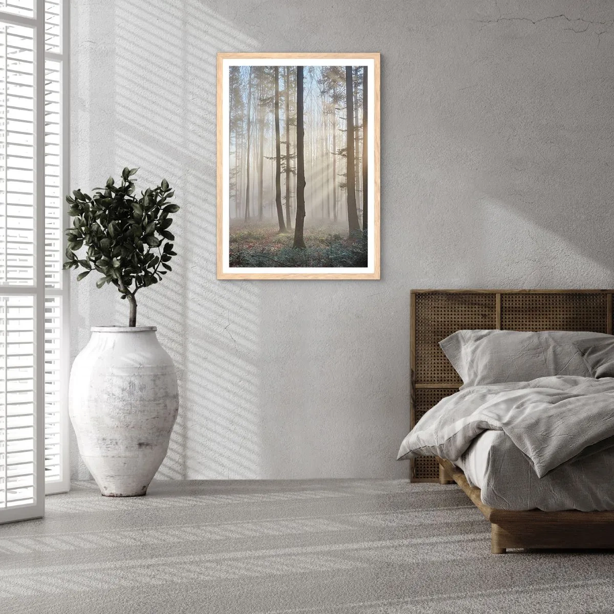 Een poster in een licht eiken lijst - De mist werd ook wakker - 70x100 cm