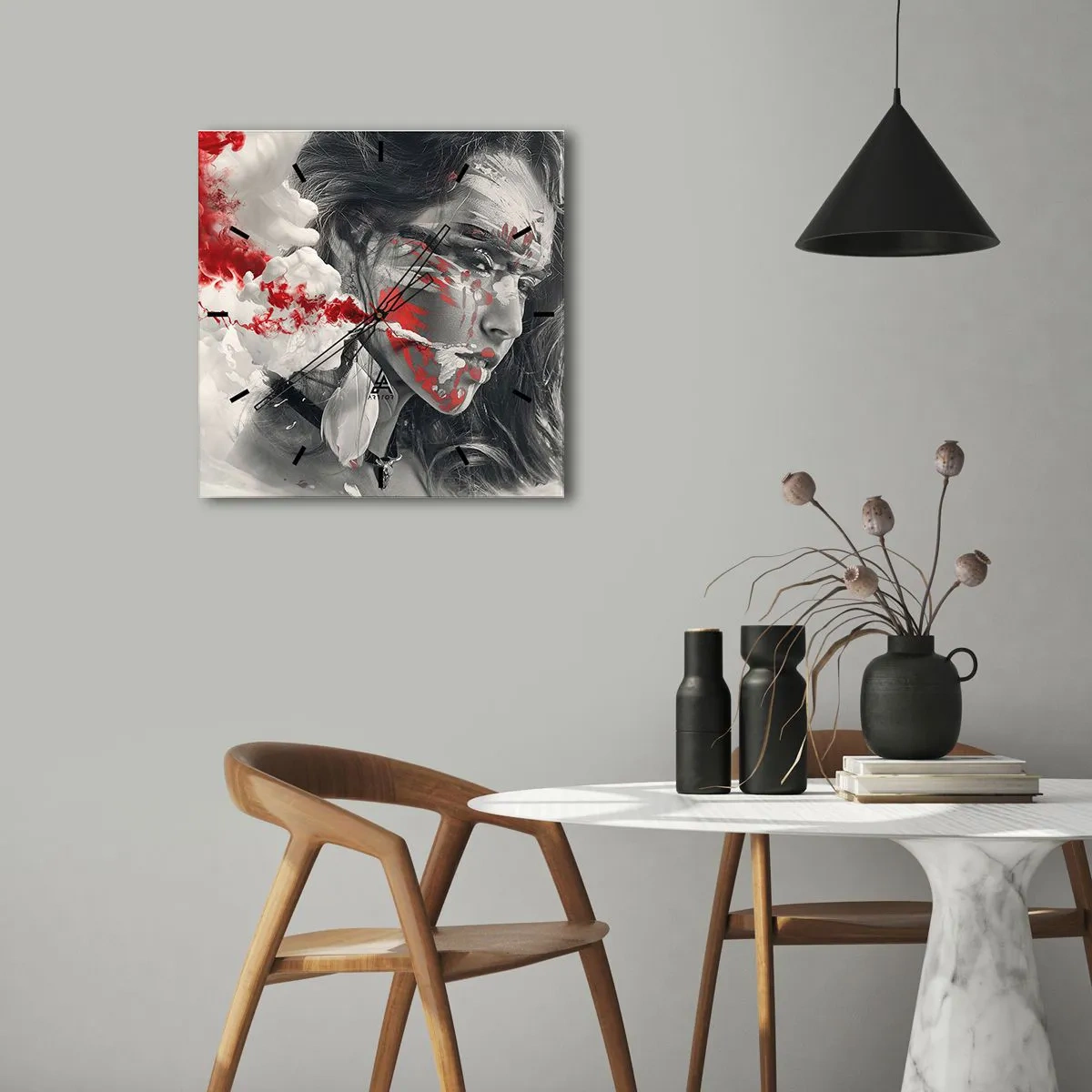 Wandklok - Klok - In de dampen van absurditeit - 30x30 cm