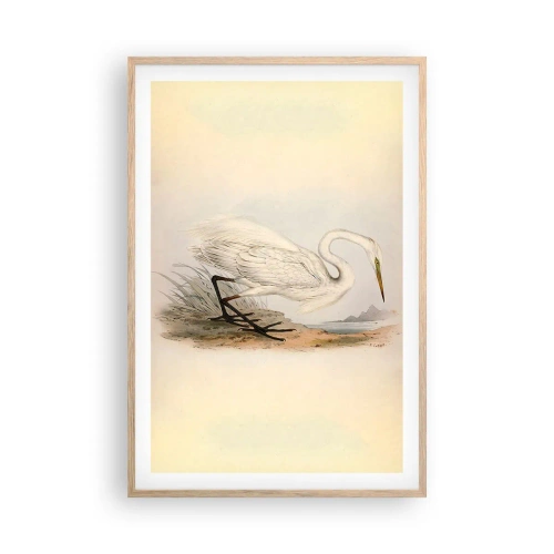 Een poster in een licht eiken lijst - Dame op de biezen - 61x91 cm
