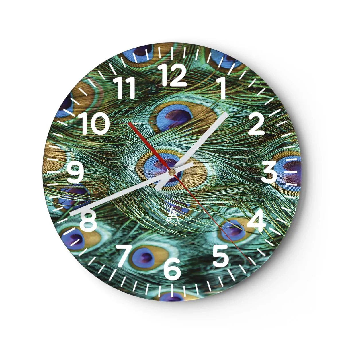 Wandklok - Klok - Een pauwenooglook - 30x30 cm