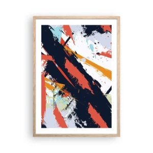 Een poster in een licht eiken lijst - Dynamische compositie - 50x70 cm