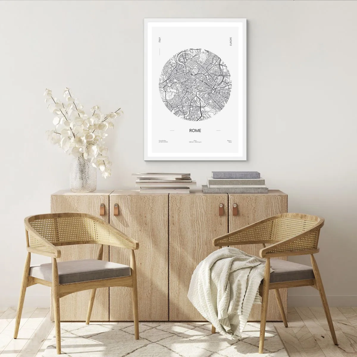 Poster in een witte lijst - Anatomie van Rome - 70x100 cm