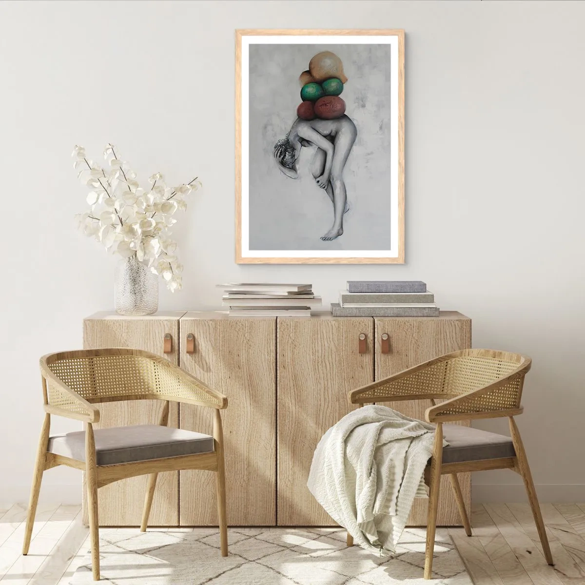 Een poster in een licht eiken lijst - De last van het leven - 50x70 cm