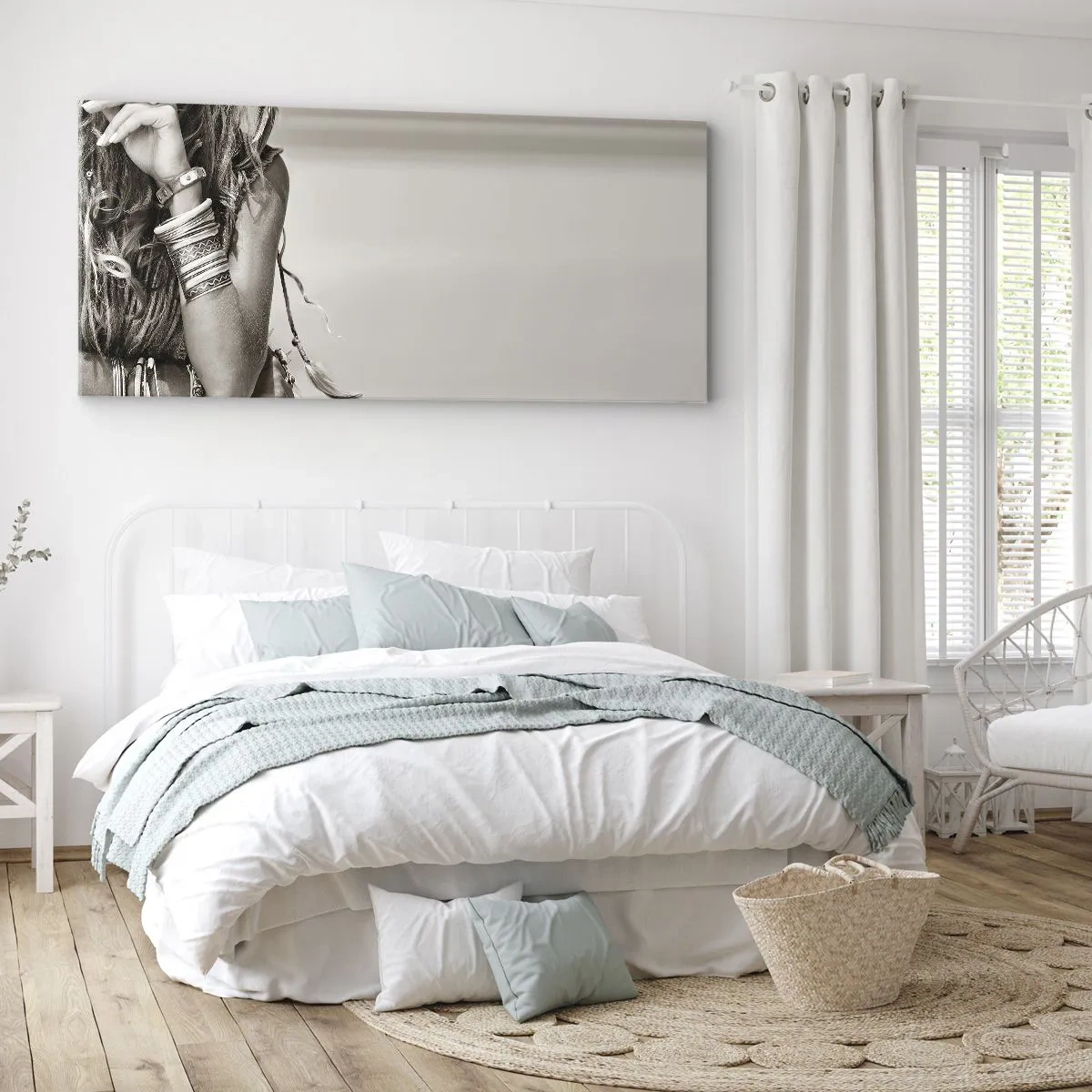 Schilderen op canvas - Waarom een ​​meisje - 90x30 cm