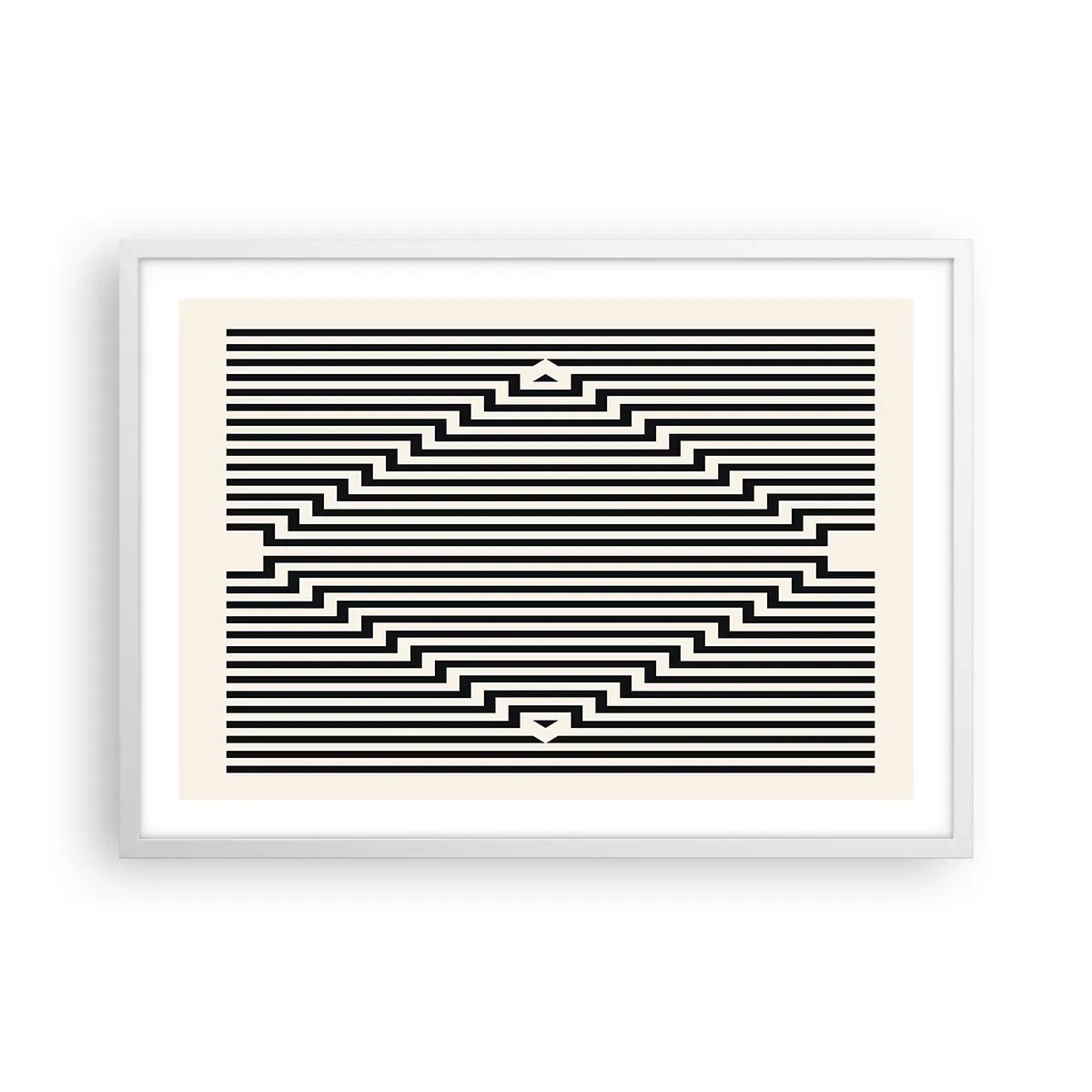 Poster in een witte lijst - Geometrische illusie - 70x50 cm