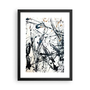 Poster in een zwarte lijst - Expressionistische abstractie - 30x40 cm