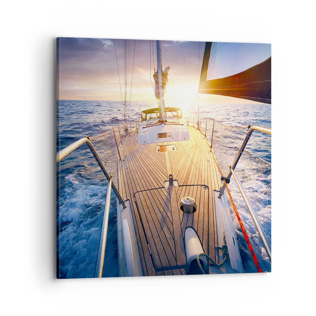 Schilderen op canvas - Lopend op de golven - 70x70 cm