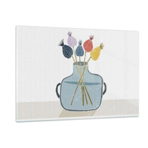 Schilderen op glas - Alsof hij met maanzaad heeft gezaaid - 120x80 cm