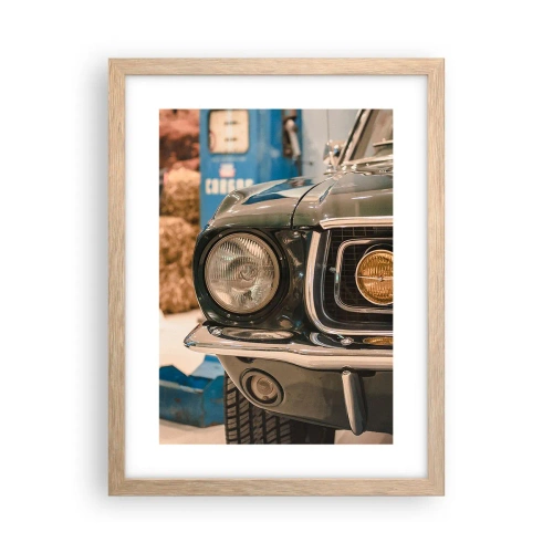 Een poster in een licht eiken lijst - Ontmoeting met een legende - 30x40 cm