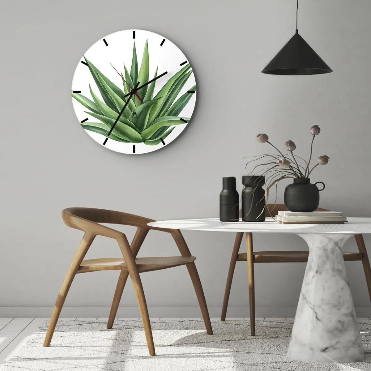 Wandklok - Klok - Groen – kracht – leven - 40x40 cm