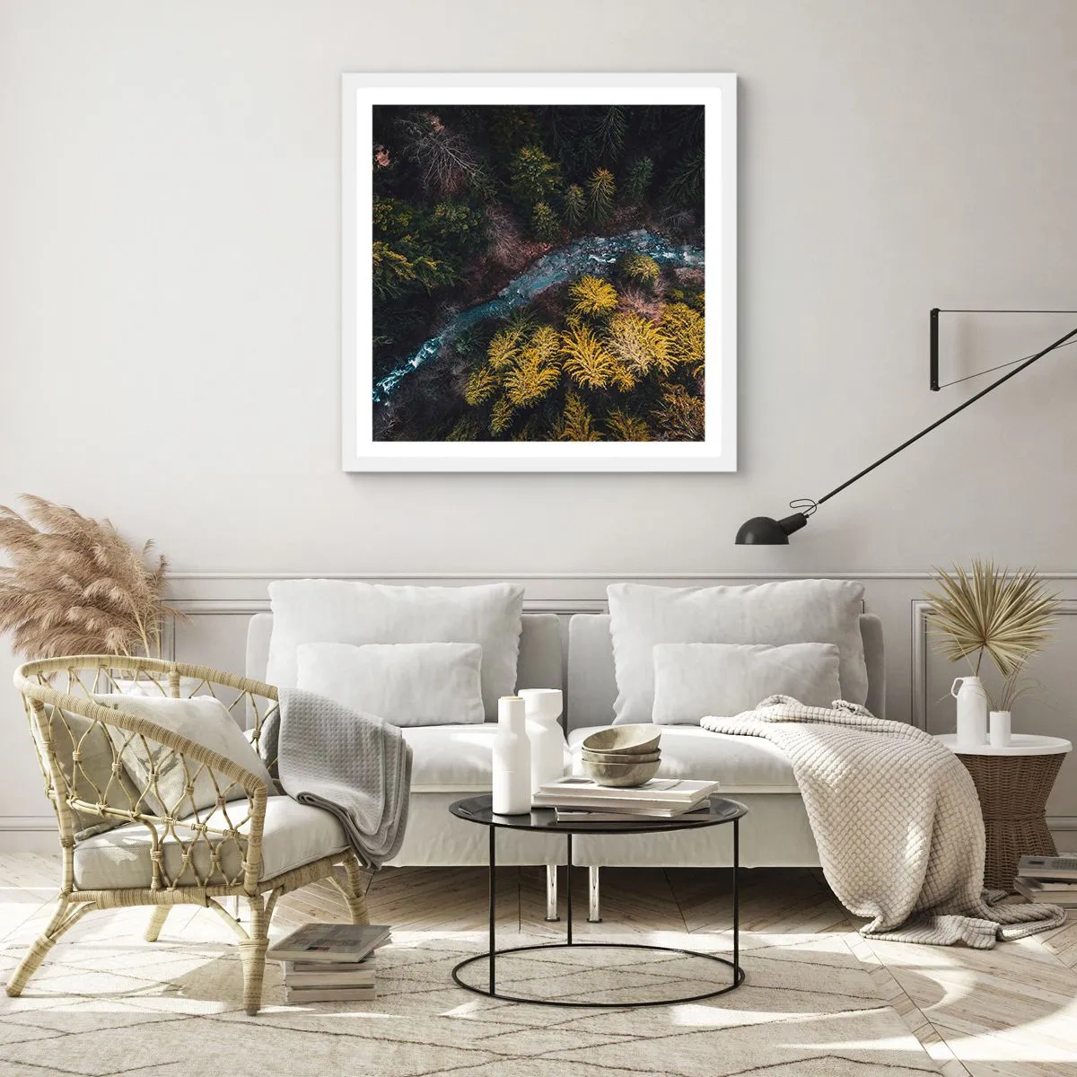 Poster in een witte lijst - Snel, sneller en sneller - 60x60 cm