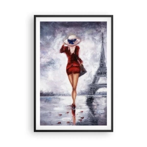 Poster in een zwarte lijst - Parijs symbolen - 61x91 cm