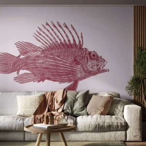 Zelfklevend Fotobehang Deluxe Sticker - Inwoner van exotische wateren - Vis, Leeuwvissen, Tropisch - 150x105 cm