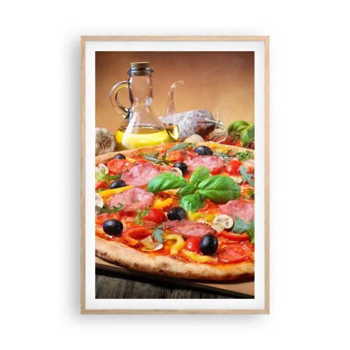 Een poster in een licht eiken lijst - Met echte Italiaanse smaak - 61x91 cm