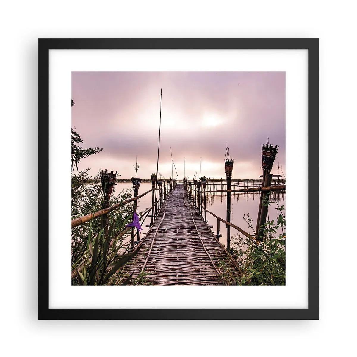 Poster in een zwarte lijst - Rust en stilte van Azië - 40x40 cm