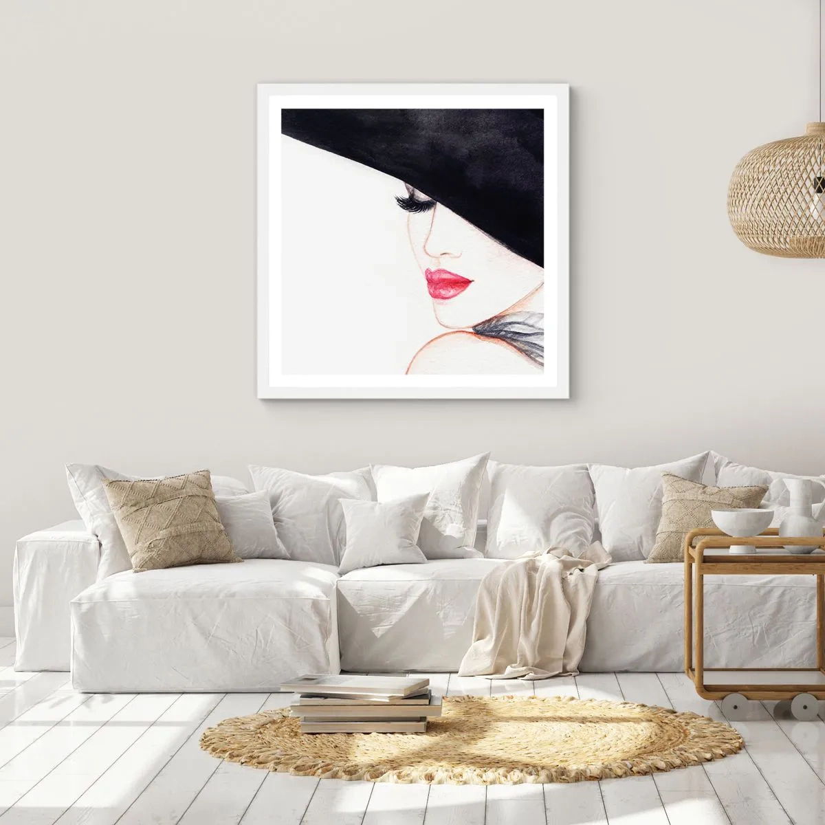 Poster in een witte lijst - Elegantie en sensualiteit - 40x40 cm
