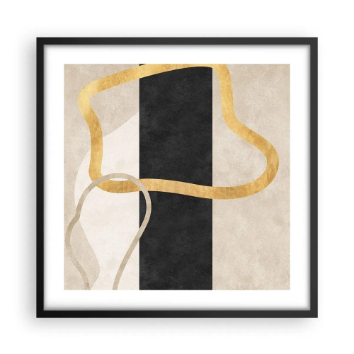 Poster in een zwarte lijst - Verwarde vormen - 50x50 cm