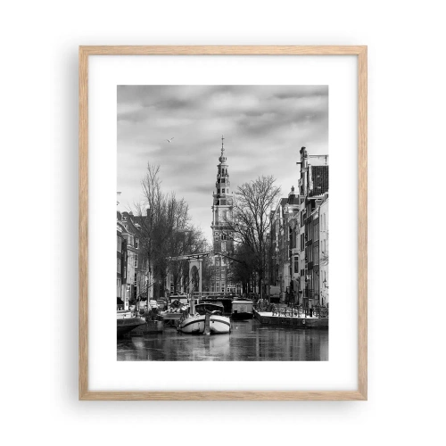 Een poster in een licht eiken lijst - Amsterdamse sferen - 40x50 cm