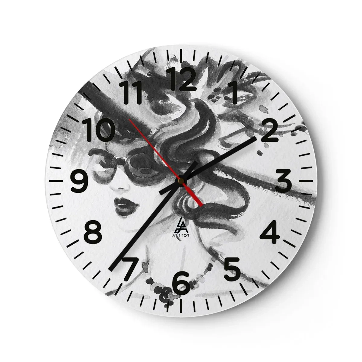 Wandklok - Klok - Een dame met karakter - 30x30 cm