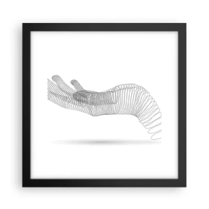 Poster in een zwarte lijst - Veerkrachtige hand - 30x30 cm