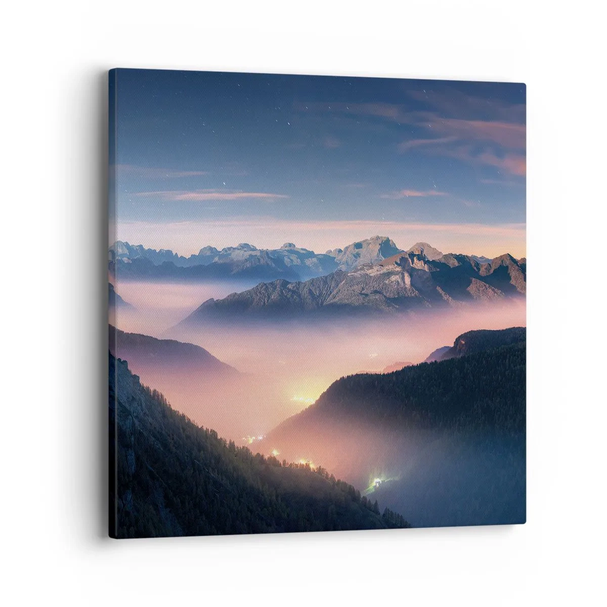 Schilderen op canvas - Licht in de dalen - 40x40 cm