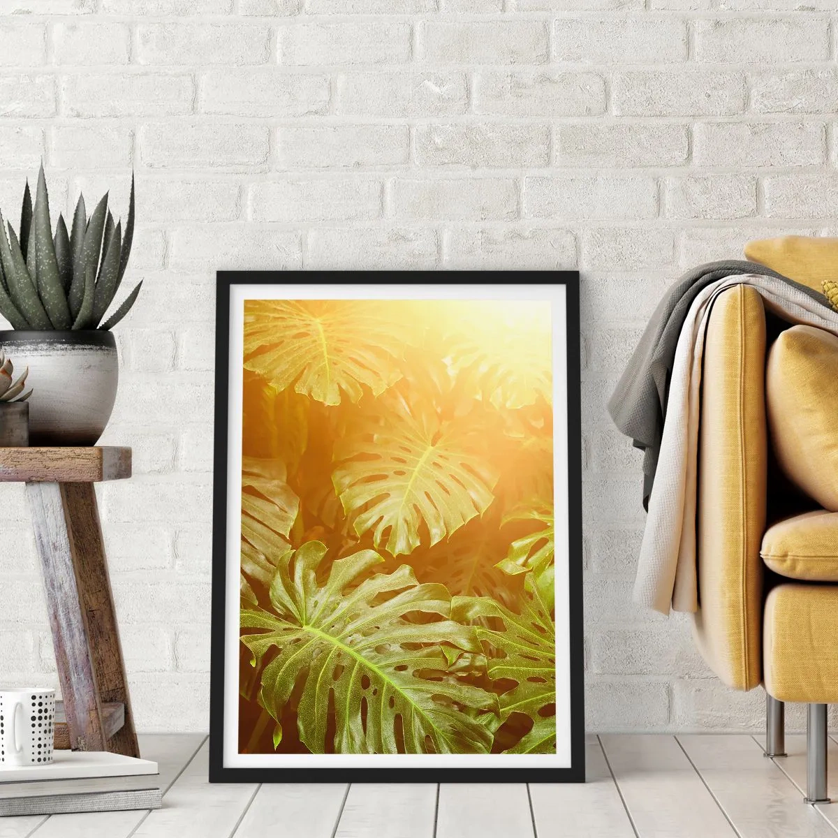 Poster in een zwarte lijst - In het groen treden... - 61x91 cm