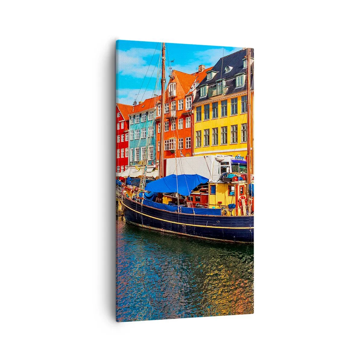 Schilderen op canvas - Vrolijke werf - 55x100 cm