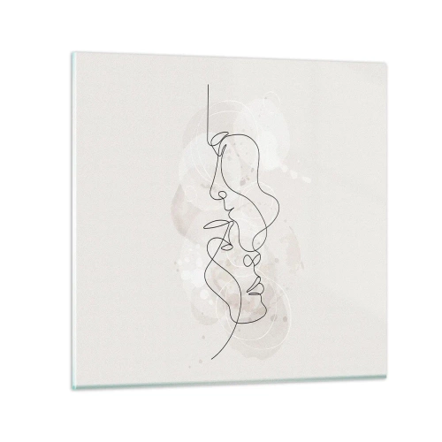 Schilderen op glas - Verstrikt in een omhelzing - 40x40 cm