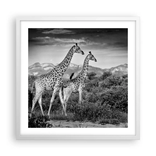 Poster in een witte lijst - Hoge sferen in Afrika - 50x50 cm