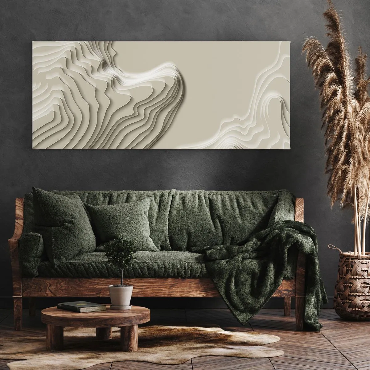 Schilderen op canvas - Kunst topografie - 90x30 cm