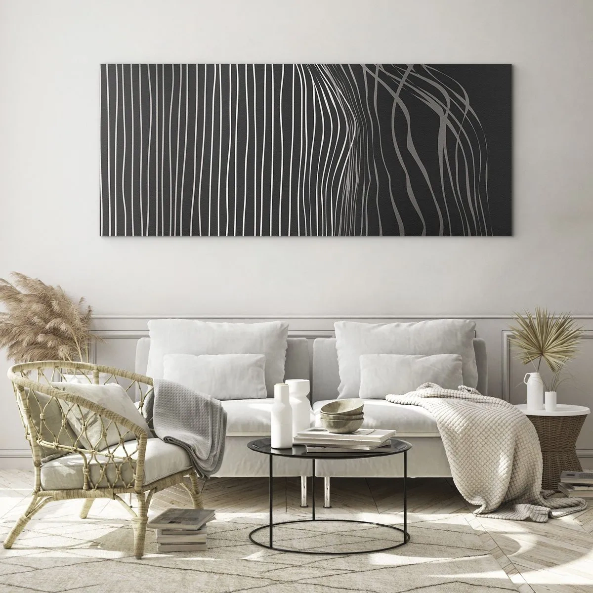 Schilderen op glas - Ritme en accent - 100x40 cm