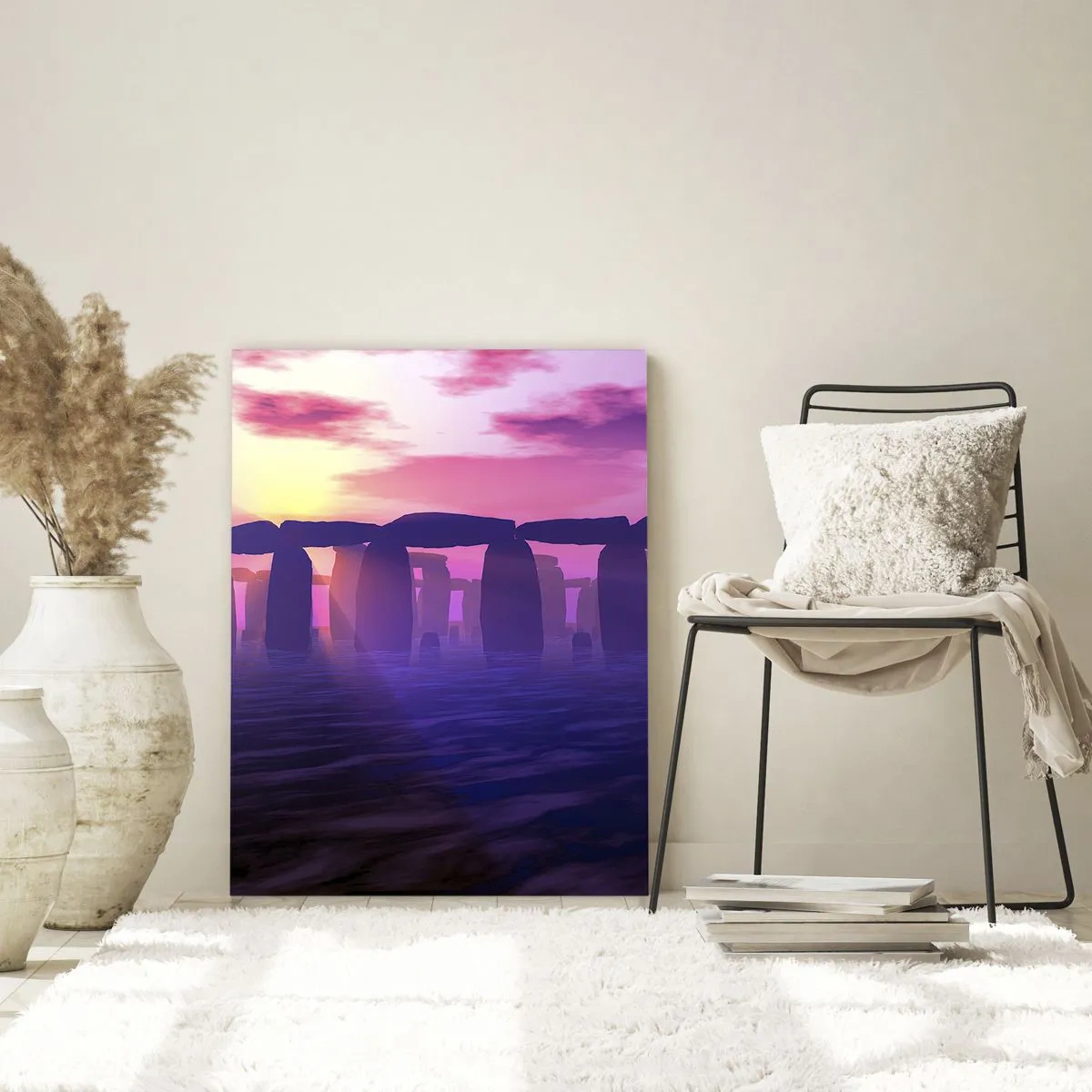 Schilderen op glas - Mysterie bij zonsopgang in de mist - 50x70 cm