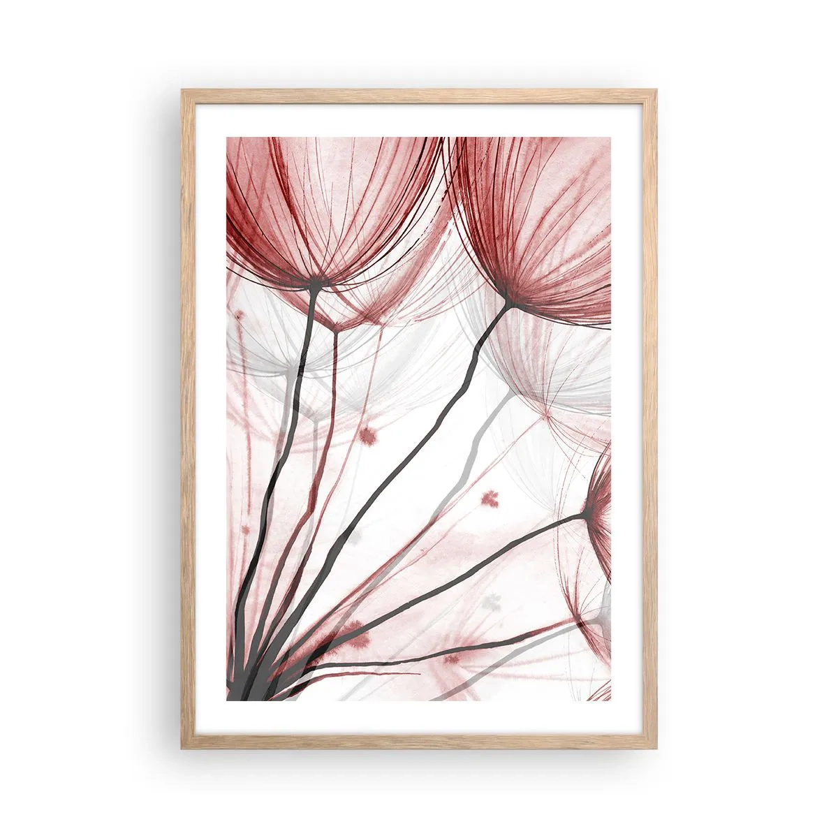 Een poster in een licht eiken lijst - Vóór het vertrek - 50x70 cm